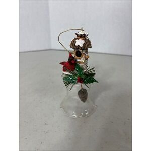 Christmas Bell Ornament Cardinal Birdhouse Pinecone Holly Glitter Lace‎